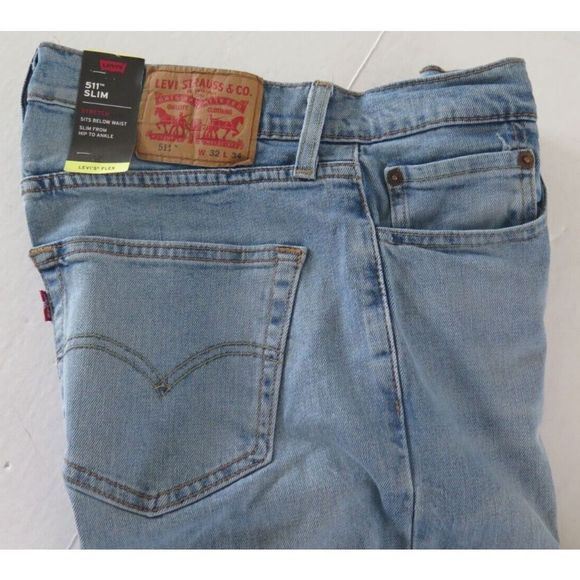 Levi's 511 Men's Sz 32x34 Sun Bath Light Wash Slim Fit Zip Fly Denim Jeans - Picture 5 of 7